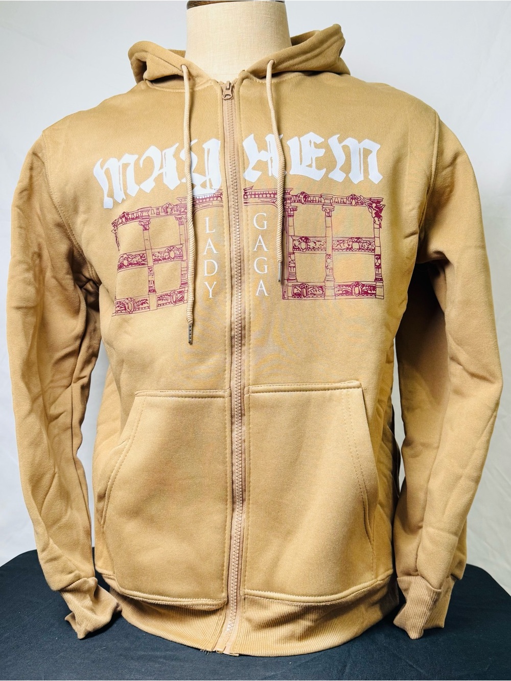 Tan Lady Gaga Concert Zip Up Hoodie